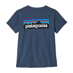Patagonia P-6 Logo Responsibili-Tee Damen Utility Blue Rückseite