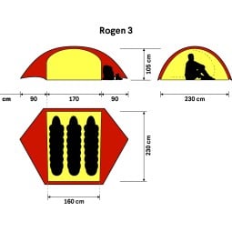 Abmessungen Hilleberg Rogen 3 Zelt