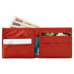 Montbell Simple Flat Wallet beispielhaft gefüllt