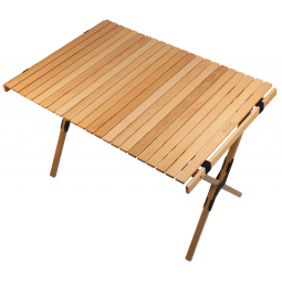 EOE Desch L Holz Campingtisch mit rollbarer Tischplatte aus Buchenholz