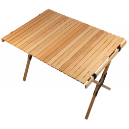 EOE Desch L Holz Campingtisch mit rollbarer Tischplatte aus Buchenholz