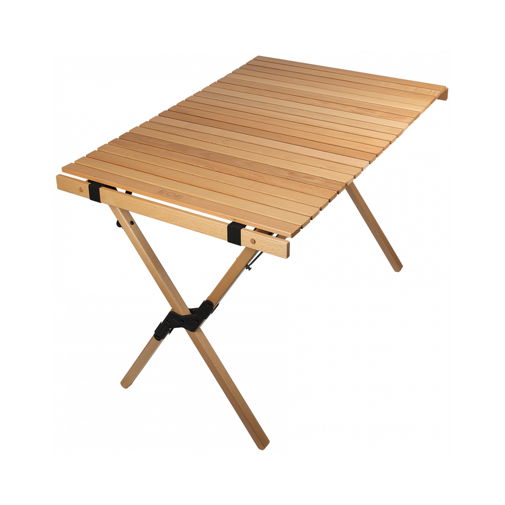 EOE Desch L Holz Campingtisch seitlich betrachtet