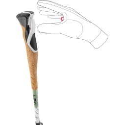 Leki Cross Trail Carbon Trekkingstöcke können auch mit entsprechenden Handschuhen genutzt werden (nicht enthalten)