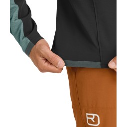 Ortovox Fleece Rib Jacket Dark Arctic Grey mit elastischem Saum