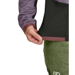 Ortovox Fleece Rib Jacket Damen Wild Berry mit elastischem Saum
