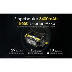 Nitecore NU43 Stirnlampe mit integriertem Akku