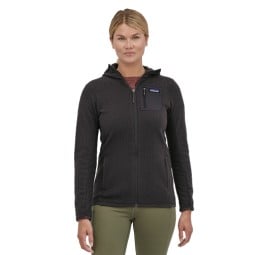 Patagonia R1 Air Full-Zip Hoody Damen Beispielansicht 175 cm großes Model, Größe S in Schwarz