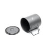 Toaks Titanium Light 450ml Cup mit Deckel liegende Ansicht, Deckel separat