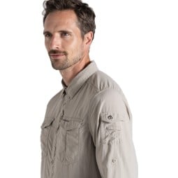 Craghoppers NosiLife Adventure Langarmshirt III Parchment mit Sonnenbrillenhalter