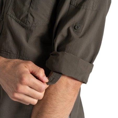 Craghoppers NosiLife Adventure Langarmshirt III Woodland Green mit aufrollbaren Ärmeln