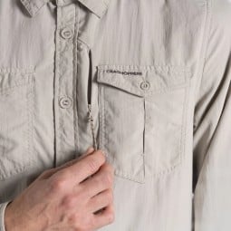 Craghoppers NosiLife Adventure Langarmshirt III Parchment mit versteckter Brusttasche