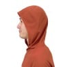 Montbell Wickron UV-Tect Hoodie Sonnenschutz Kleidung Seitenansicht Kapuze