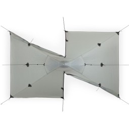 Liteway PyraOmm Duo Tarp Ultra von oben, zwei Eingänge geöffnet