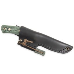 Casström No. 10 SFK Messer Micarta Carbonstahl mit Lederscheide