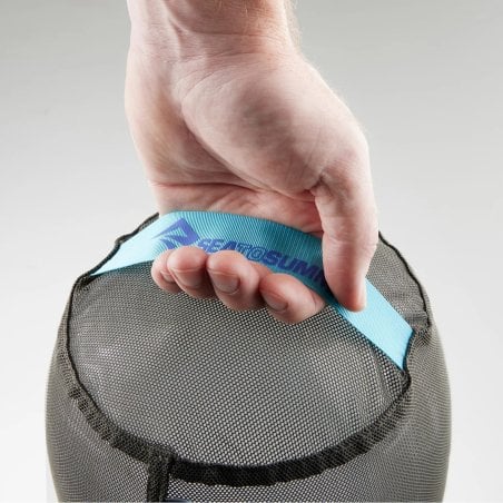 Sea to Summit Mesh Stuff Sack Atoll Blue mit Griff am Boden