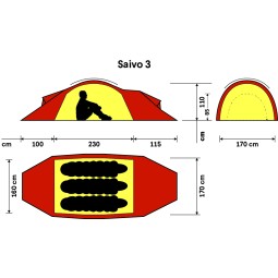 Abmessungen Hilleberg Saivo 3 Zelt