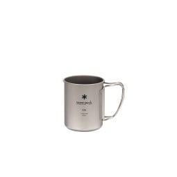 Snow Peak Ti-Single 220 Cup Titantasse mit ausgeklappten Griffen