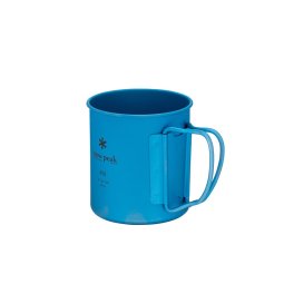 Snow Peak Ti-Single 450 Cup Eloxiert Titantasse blau Seitenansicht