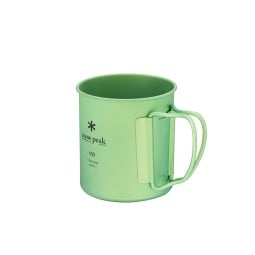 Snow Peak Ti-Single 450 Cup Eloxiert Titantasse grün Seitenansicht