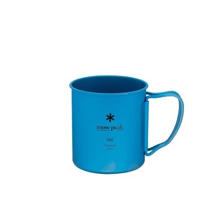 Snow Peak Ti-Single 450 Cup Eloxiert Titantasse Blau