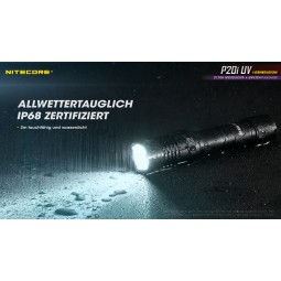 Nitecore P20i UV LED Taschenlampe mit wasserdichter Konstruktion