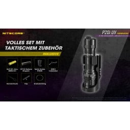 Nitecore P20i UV LED Taschenlampe mit taktischem Zubehör