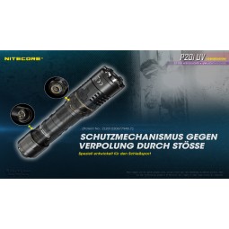 P20i UV LED Lampe mit Schutzmechanismus gegen Verpolung speziell für den Schießsport