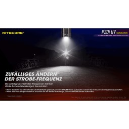 Nitecore P20i UV LED Taschenlampe mit zufällig ändernder Strobe Frequenz