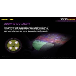 Nitecore P20i UV LED Taschenlampe mit vielseitig nutzbarer UV Lampe