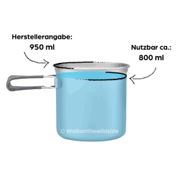 Nutzbares Volumen im Optimus Crux Weekend Kochsystem