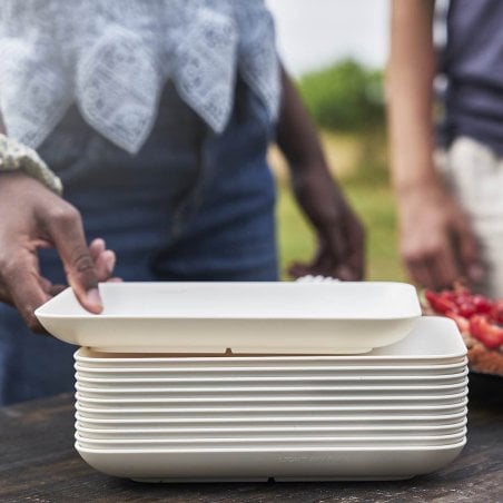 Light My Fire Platter rechteckiger Camping Teller ist perfekt stapelbar
