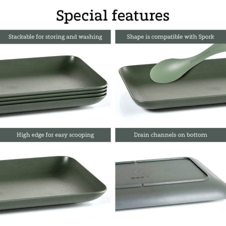 Features am rechteckigen Light My Fire Platter Camping Teller