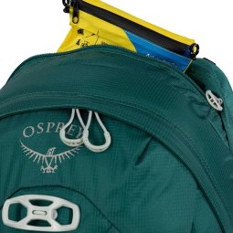 Wertsachen Fach an der Oberseite des Osprey Tempest 20 Tagesrucksacks Jasper Green