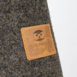 Leder Logo an der Steinkauz Pedalist Damen Fahrradjacke