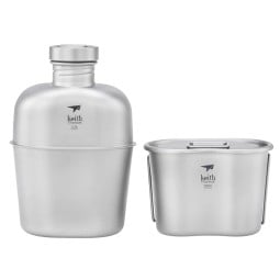 Keith Titanium Cantene Einzelansicht Feldflasche mit Becher