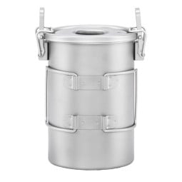 Rückseite Keith Titanium Multifunktionskochtopf mit Klappgriffen