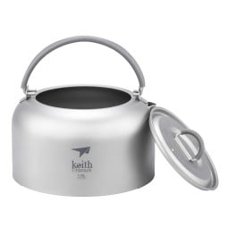 Keith Titanium Kettle 1L mit Deckel daneben