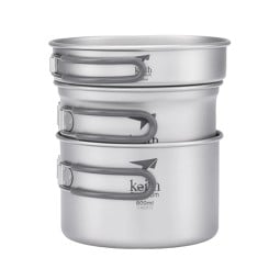 Keith Titanium Topfset 1200ml alle Töpfe ineinander gepackt
