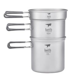 Keith Titanium Topfset 1200ml gestapelt