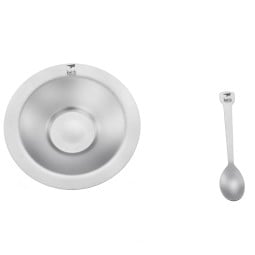 Keith Titanium Kaffeetasse mit Zubehör Ti3601 Ansicht Untertasse und Löffel