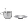Keith Titanium Kaffeetasse mit Löffel neben Unterteller