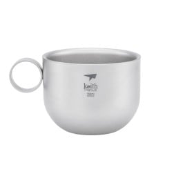 Keith Titanium Kaffeetasse mit Zubehör Einzelansicht der doppelwandigen Kaffee Tasse