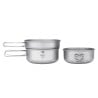 Keith Titanium 680ml Topfset mit Pfanne übereinander gestapelt