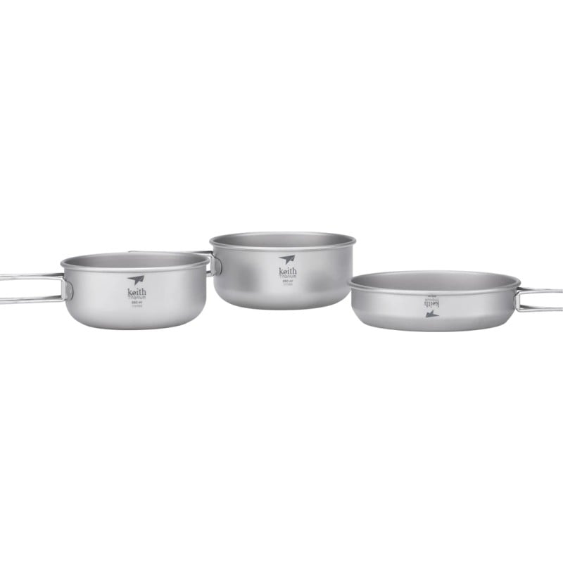 Keith Titanium 680ml Topfset Ti6053 beide Töpfe mit Pfanne Keith Titanium 680ml Topfset Ti6053 beide Töpfe mit Pfanne
