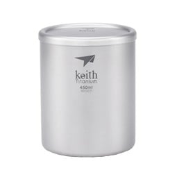 Keith Titanium Thermobecher 450ml Ti3303 mit aufgesetztem Deckel