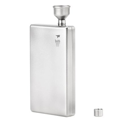 Keith Titanium Pocket Flask Flachmann 200ml Ti9307 mit aufgesetztem Trichter