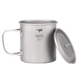 Keith Titanium 550ml Topf Ti3206 mit Deckel daneben
