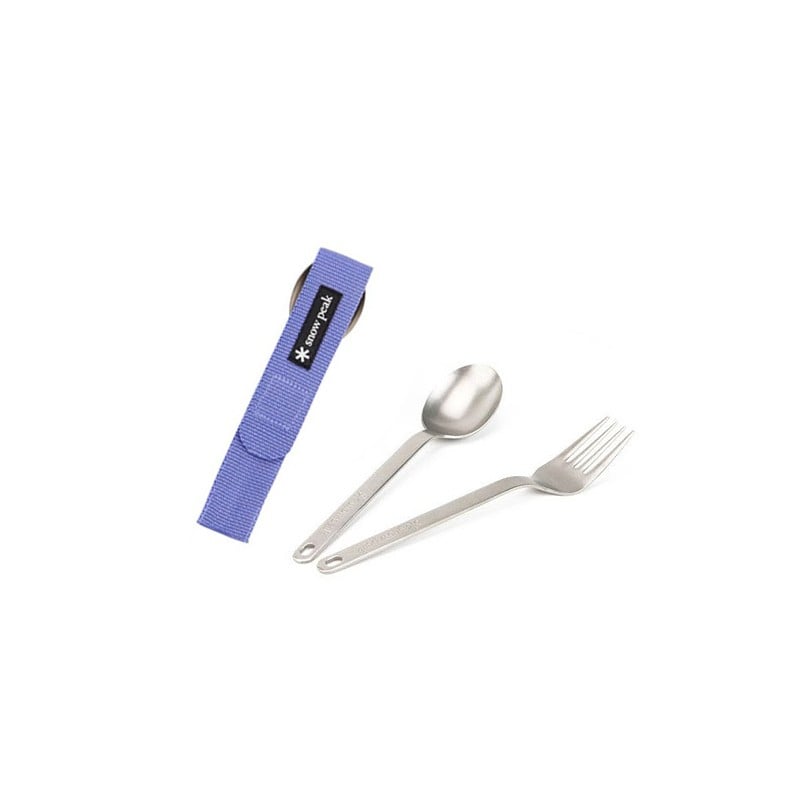 Snow Peak Titanium Fork & Spoon Set SCT-002 mit lila Hülle Snow Peak Titanium Fork & Spoon Set SCT-002 mit lila Hülle