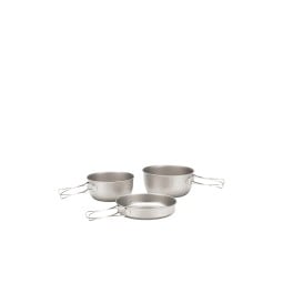 Snow Peak Titanium 3-Piece Cookset mit ausgeklappten Griffen