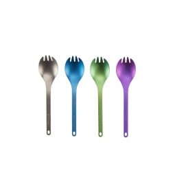 Snow Peak Spork Titan Eloxiert alle Farben nebeneinander